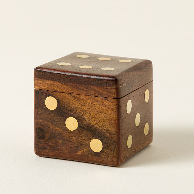 Handmade Rosewood & Brass Dice Set