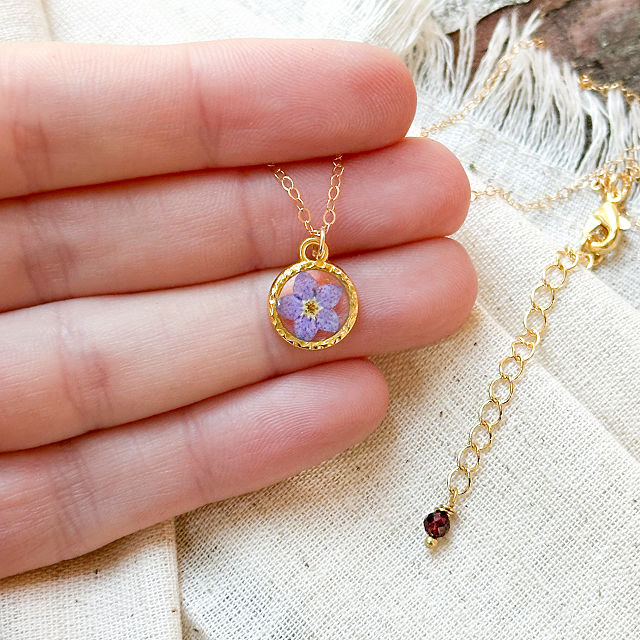 Forever Preserved Forget-Me-Not Necklace