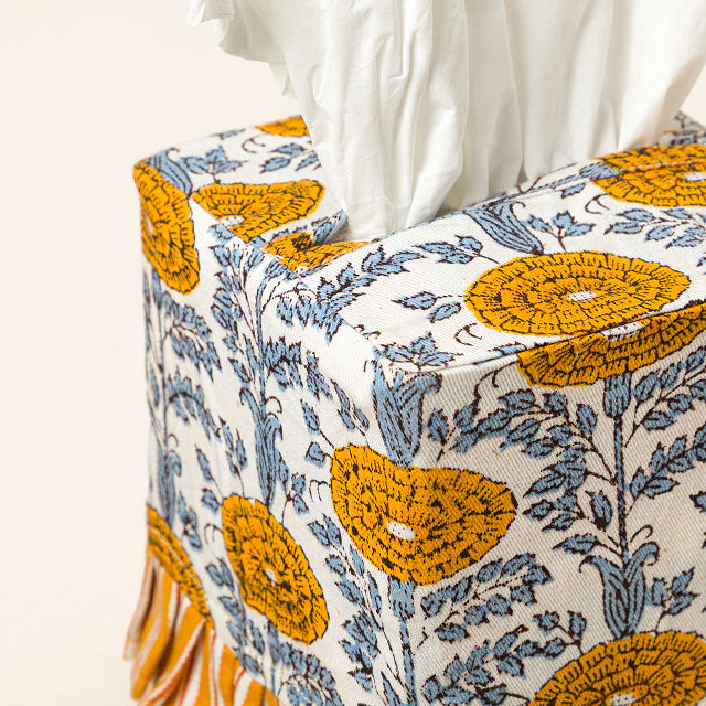 Ruffled Fabric Tissue Box Cover