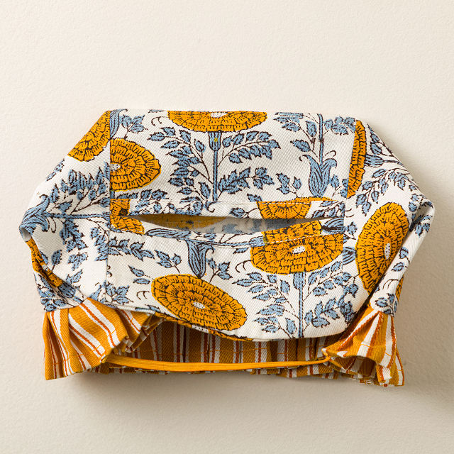 Ruffled Fabric Tissue Box Cover