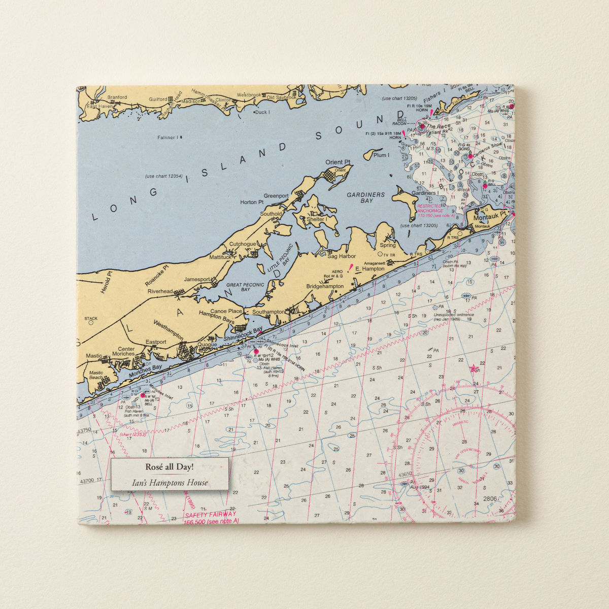 Personalized Nautical Map Trivet - Trivet Only