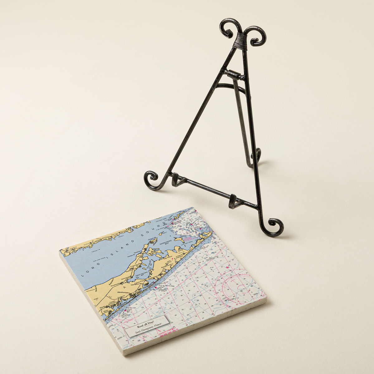 Personalized Nautical Map Trivet - Trivet with Stand
