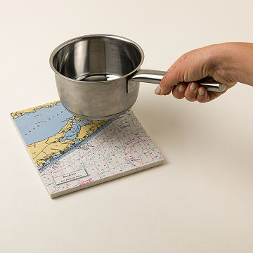 Personalized Nautical Map Trivet
