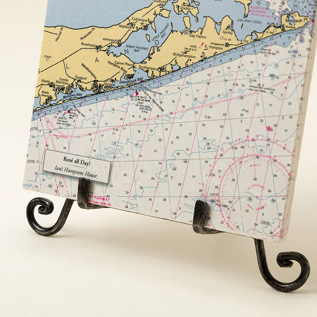 Personalized Nautical Map Trivet