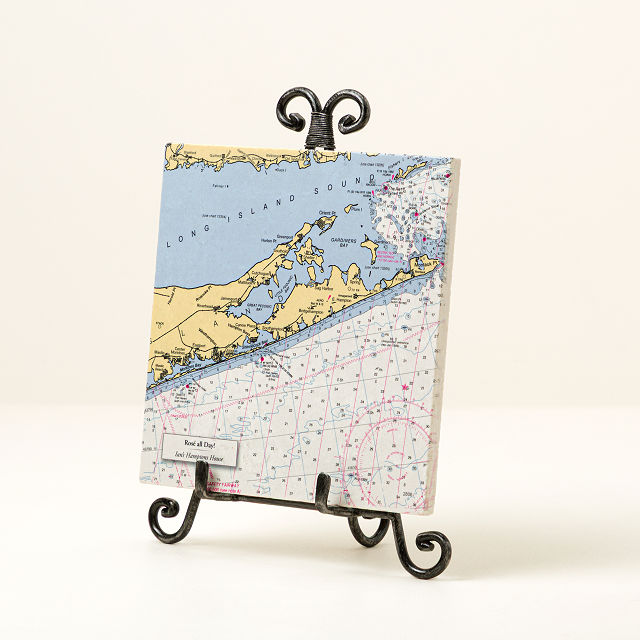 Personalized Nautical Map Trivet