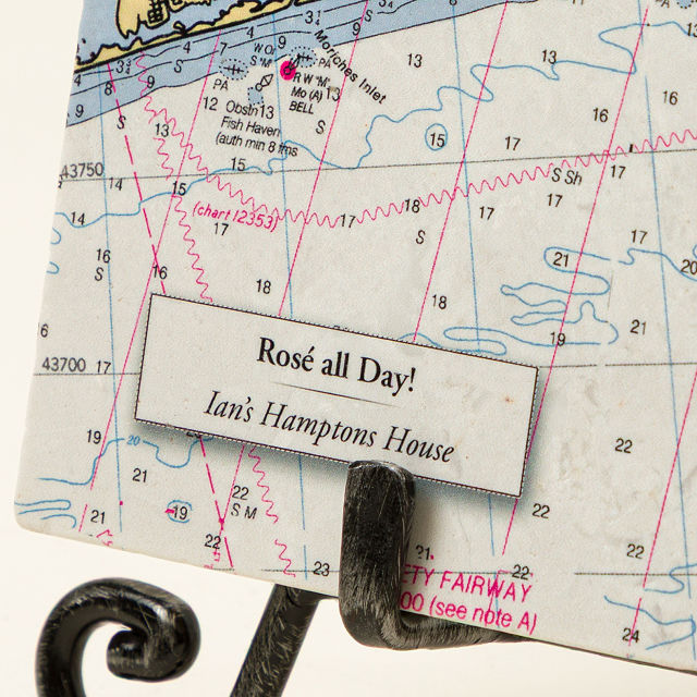 Personalized Nautical Map Trivet