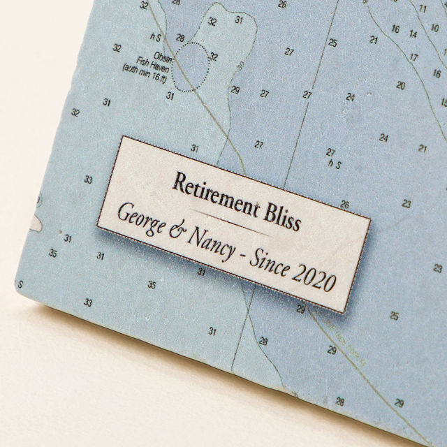 Personalized Nautical Map Coasters - Set of 4