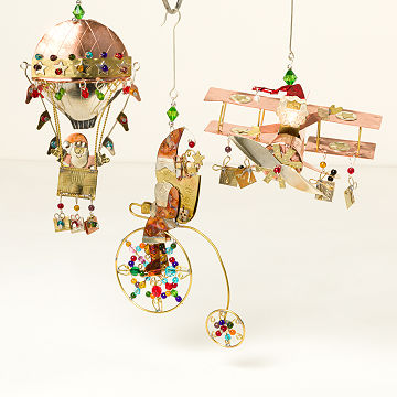 Santa Sighting Beaded Metal Ornaments