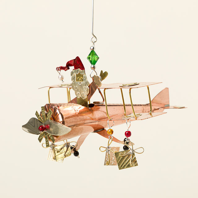 Santa Sighting Beaded Metal Ornaments