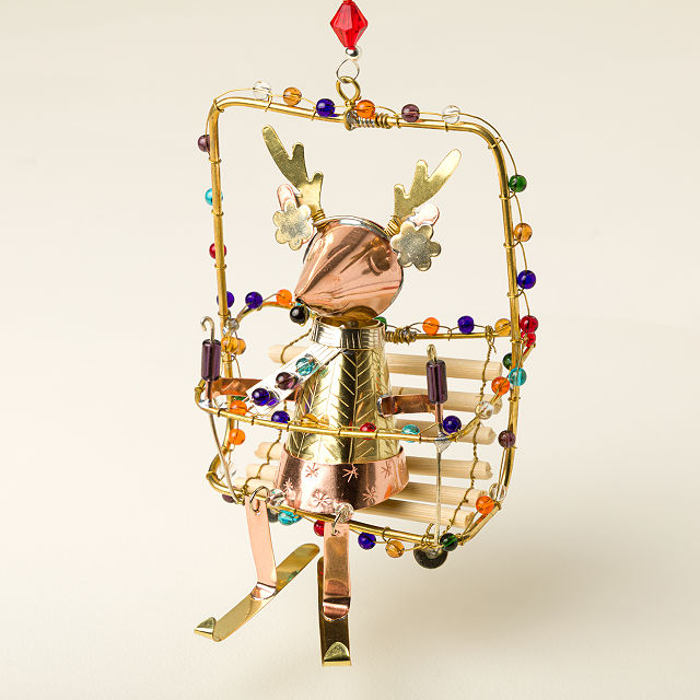 Holiday Icons Beaded Metal Ornaments