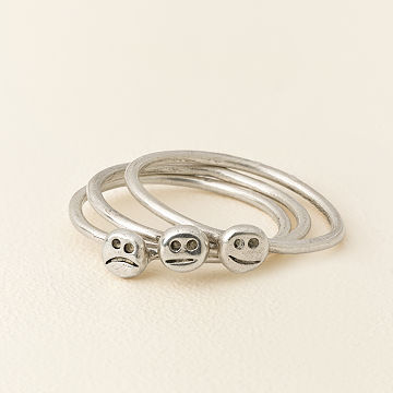 Handmade Happy, Sad, Meh Rings