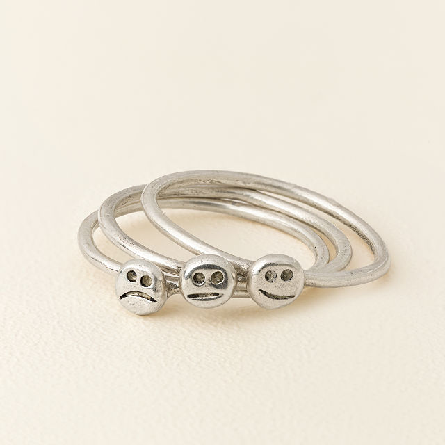 Handmade Happy, Sad, Meh Rings