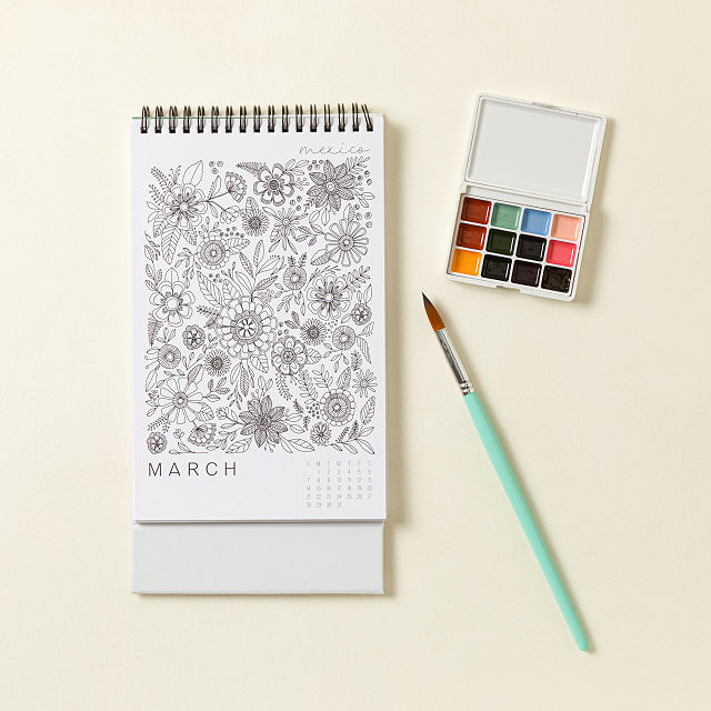 Year of Guided Watercolor Painting Desk Calendar