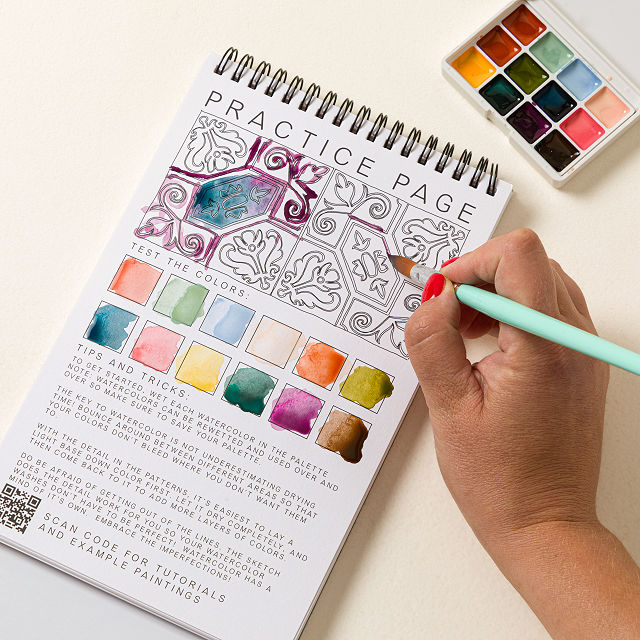 Year of Guided Watercolor Painting Desk Calendar