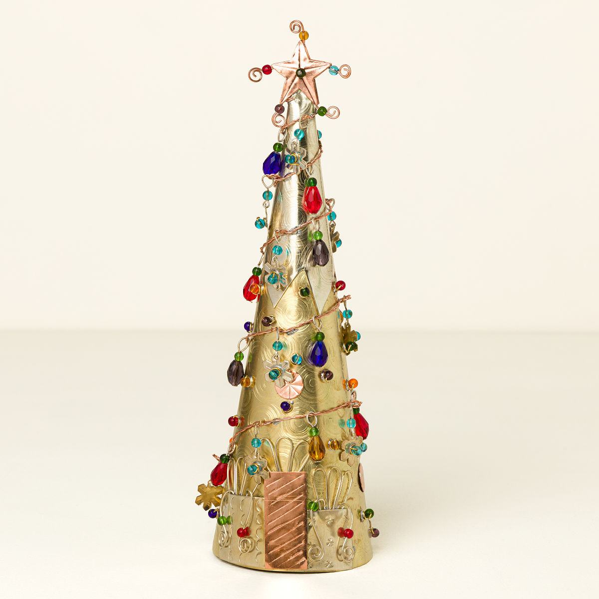 Cheerful Charms Christmas Trees - Brass Table Top Tree