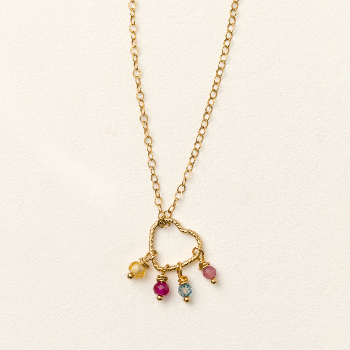 Custom Close to Your Heart Birthstone Necklace - Gold Plated