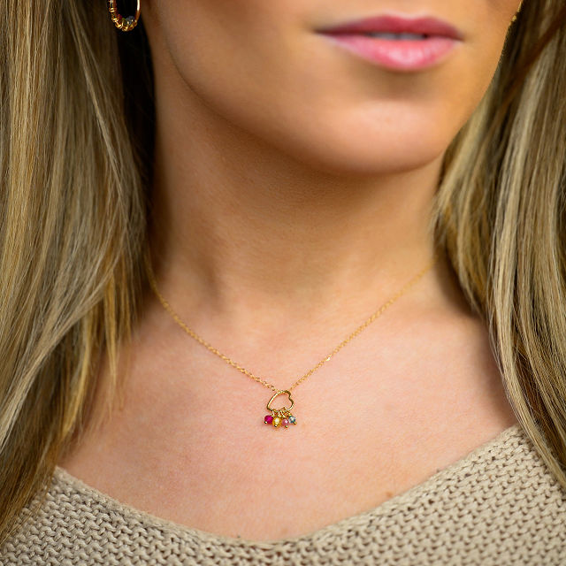 Custom Close to Your Heart Birthstone Necklace