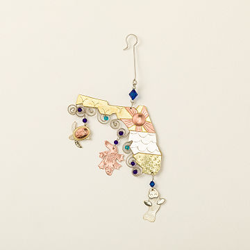 State Icons Beaded Metal Ornaments