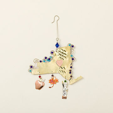 State Icons Beaded Metal Ornaments