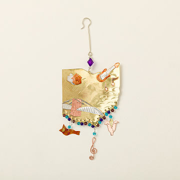 State Icons Beaded Metal Ornaments