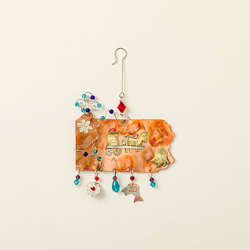 State Icons Beaded Metal Ornaments