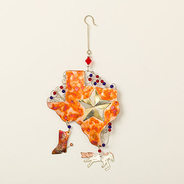 State Icons Beaded Metal Ornaments