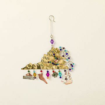 State Icons Beaded Metal Ornaments