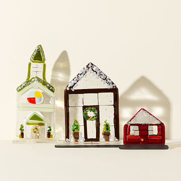Handmade Glass Holiday Houses