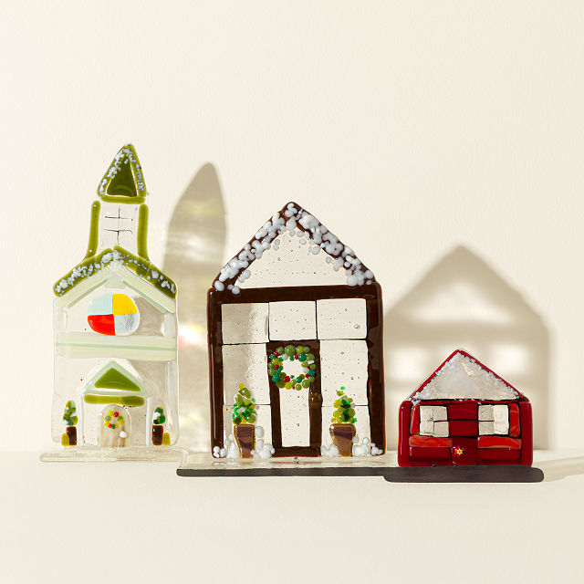 Handmade Glass Holiday Houses