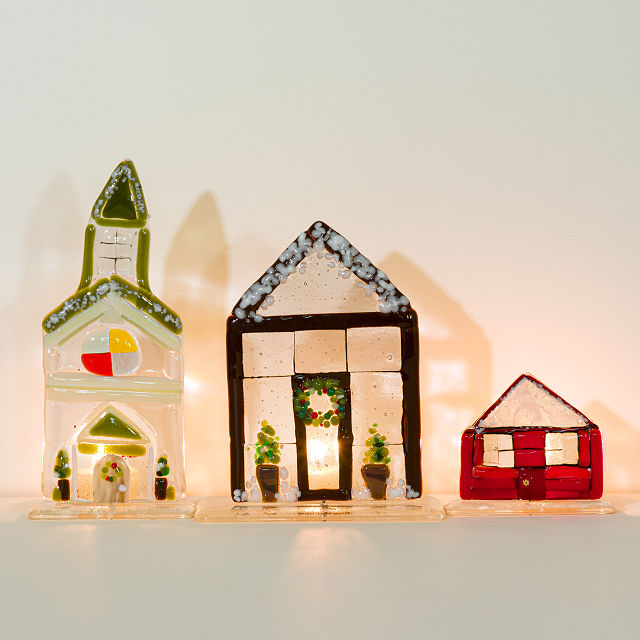 Handmade Glass Holiday Houses