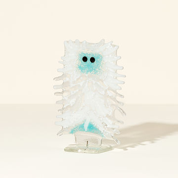 Handmade Glass Yuletide Yeti