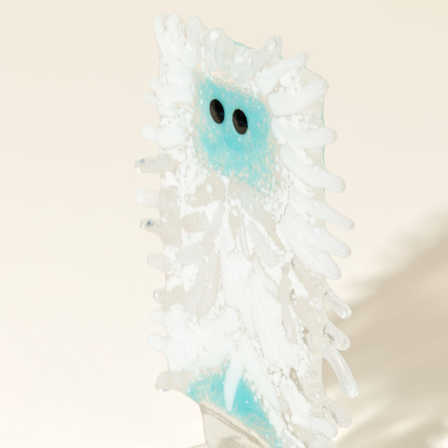 Handmade Glass Yuletide Yeti