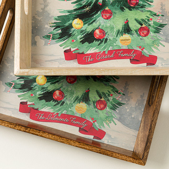Personalized Family Christmas Tree Tray