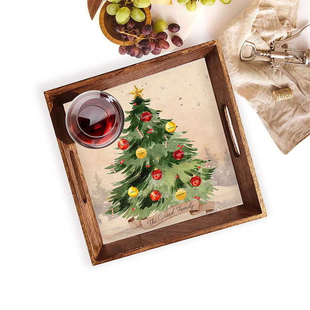 Personalized Family Christmas Tree Tray
