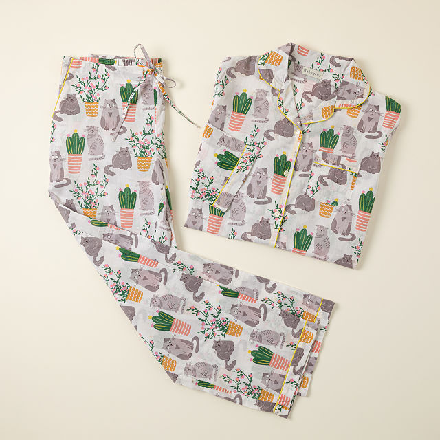 Curious Cat Pajama Set