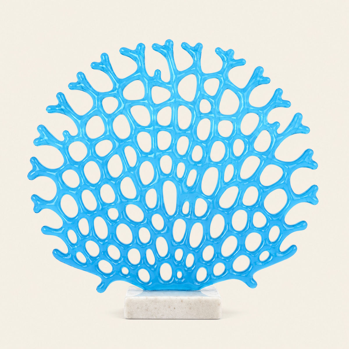 Handmade Glass Coral Sea Fan - Sky Blue