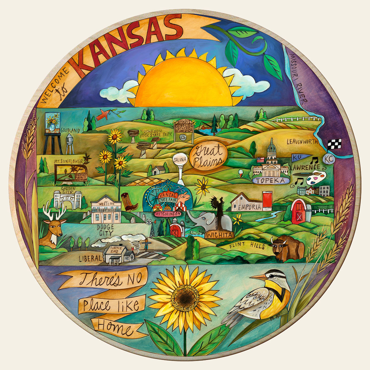 Home State Lazy Susan - Kansas
