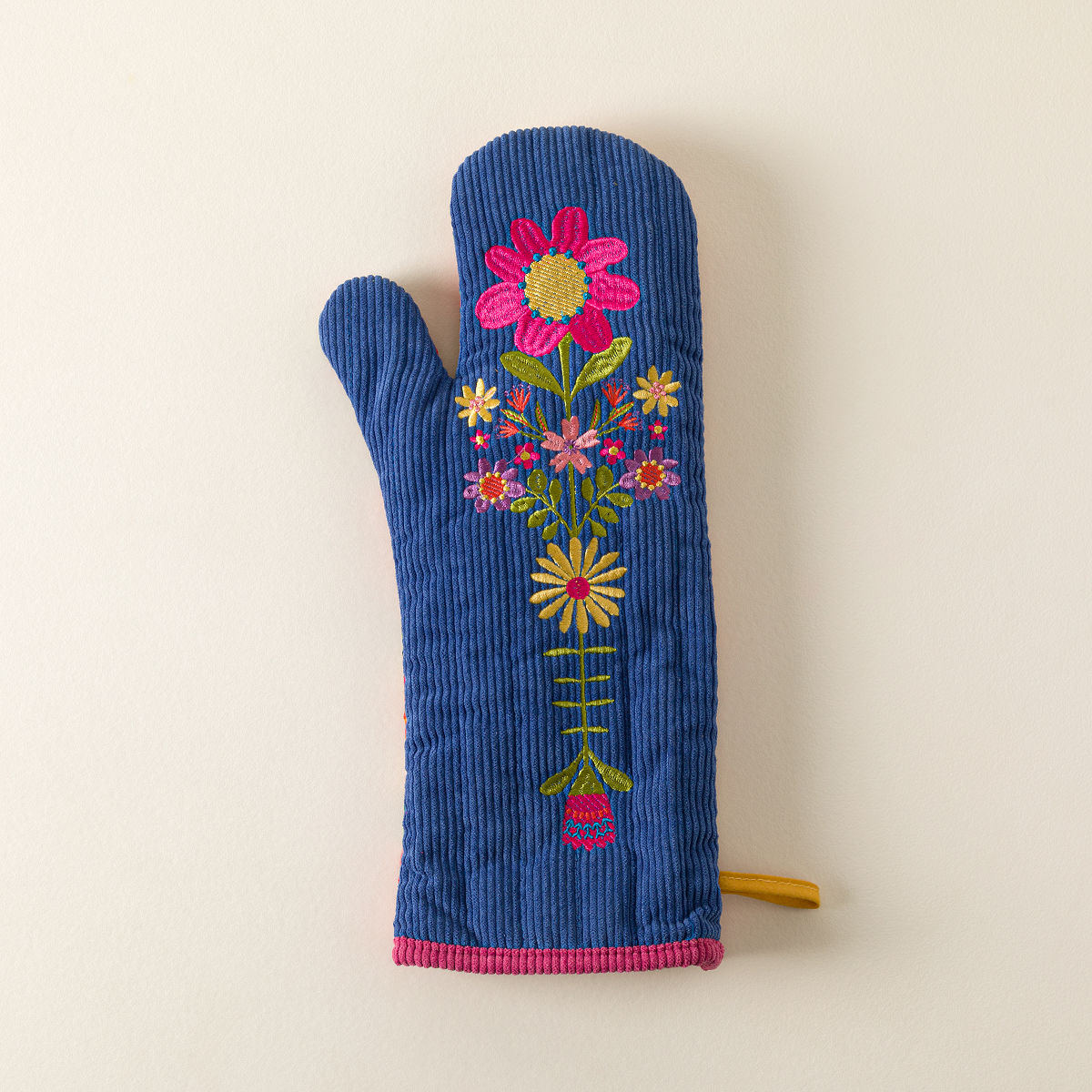Floral Embroidered Oven Mitt - Long Mitt