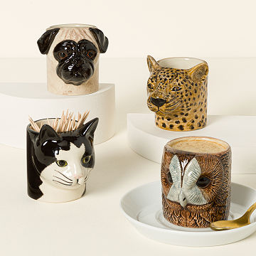Hand-Painted Ceramic Animal Cup