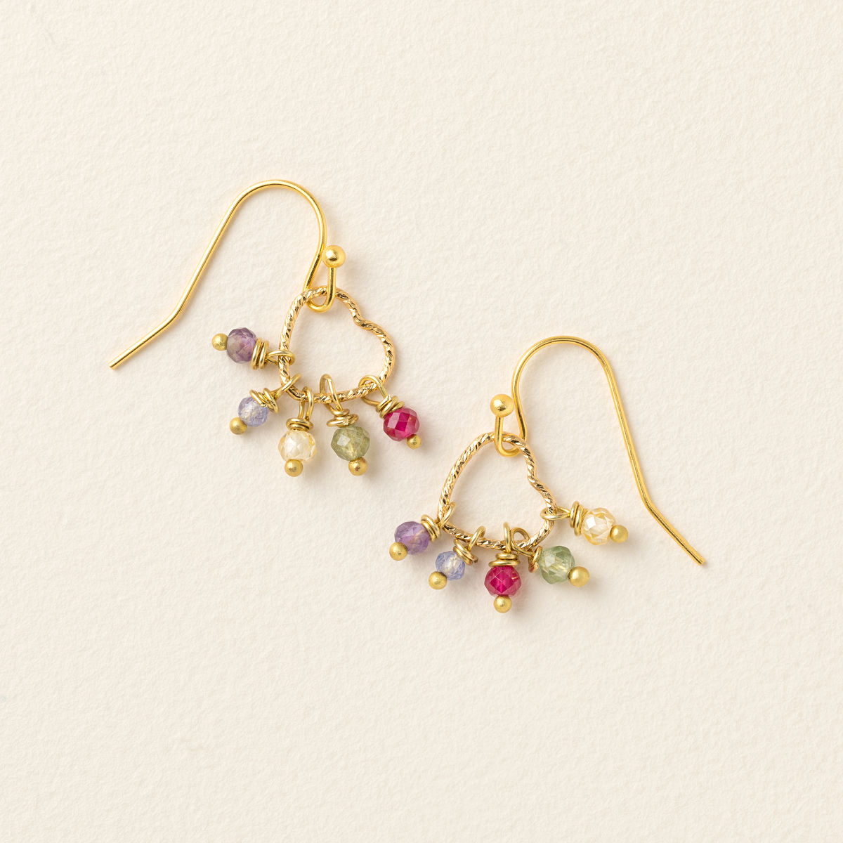 Custom Close to Your Heart Birthstone Earrings - Gold-Plated