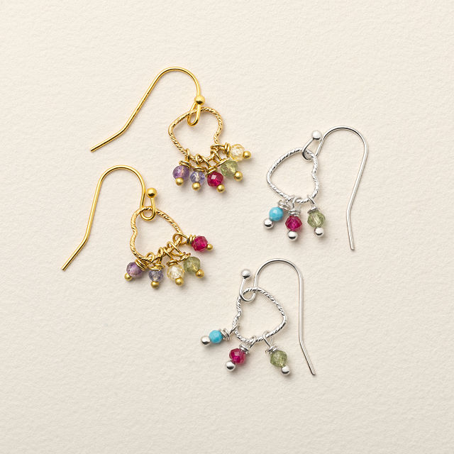 Custom Close to Your Heart Birthstone Earrings