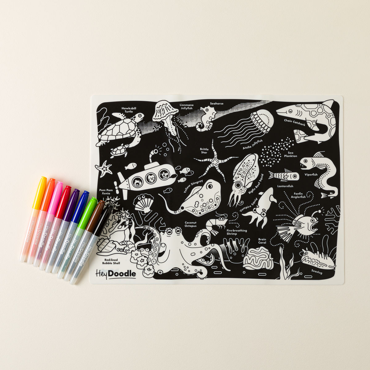 Reusable On-the-Go Coloring Mat - Glow In The Deep