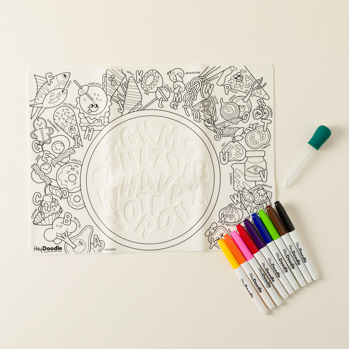 Reusable On-the-Go Sensory Coloring Mat - Alphabet Soup