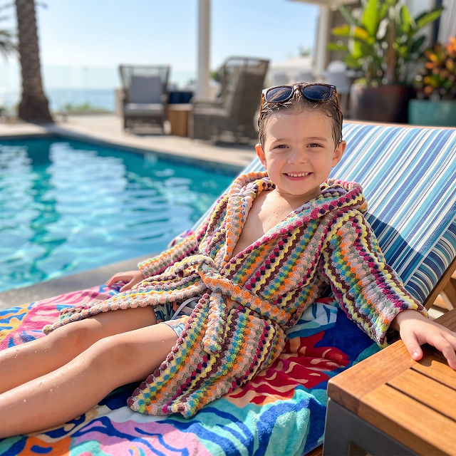 Kids Super Plush Confetti Robe