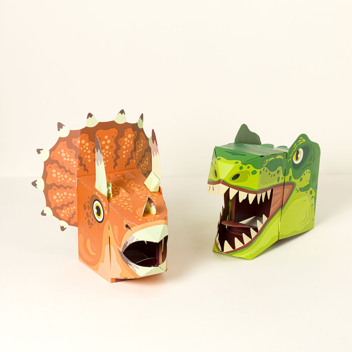 DIY 3D Paper Mask Set - Dinosaurs