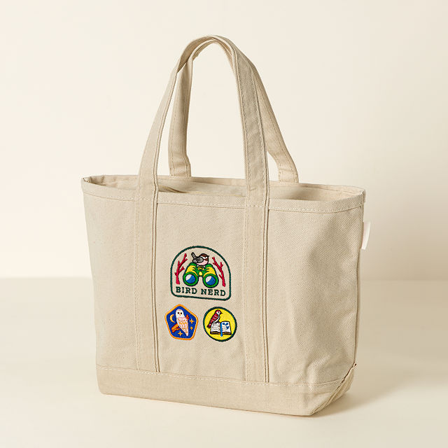 Bird Nerd Embroidered Badge Tote