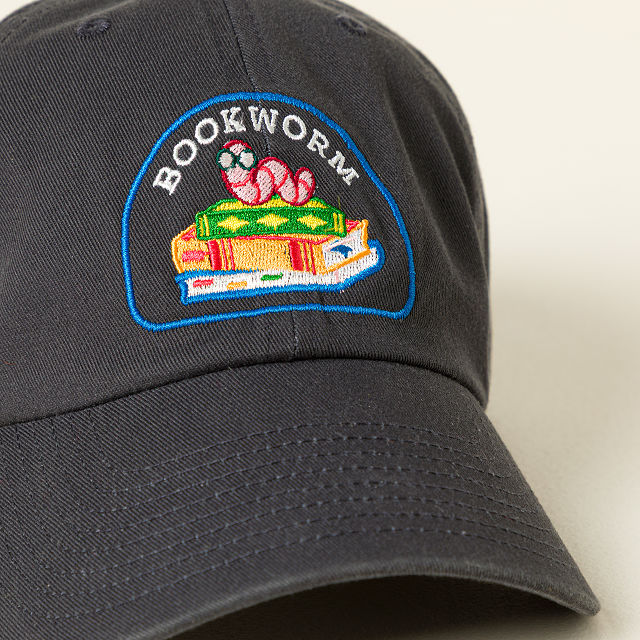 Bookworm Embroidered Badge Hat