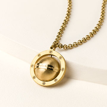 Love Makes the World Go Round Spinning Necklace