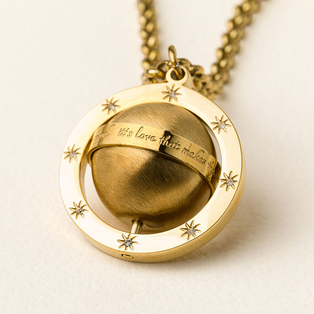 Love Makes the World Go Round Spinning Necklace
