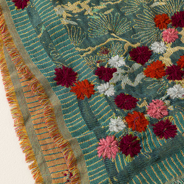Dahlia Embroidered Floral Wrap
